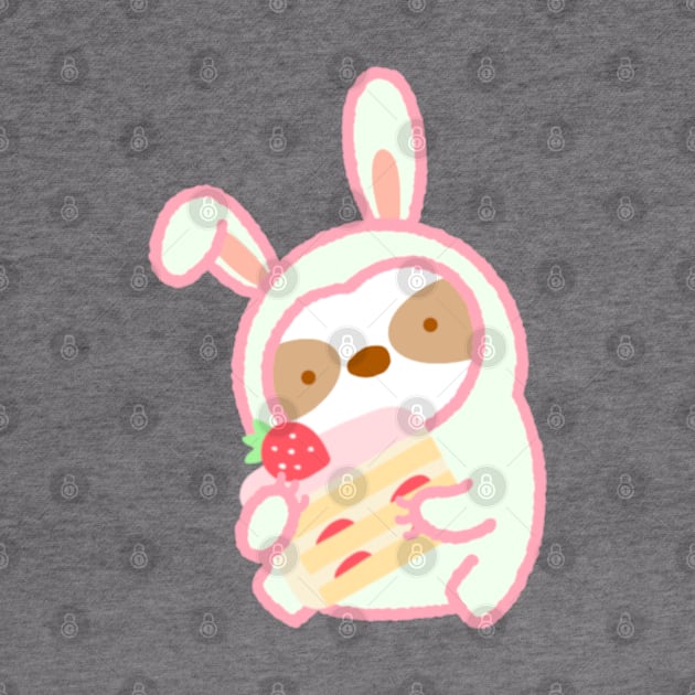 Cute Strawberry Shortcake Bunny Sloth by theslothinme